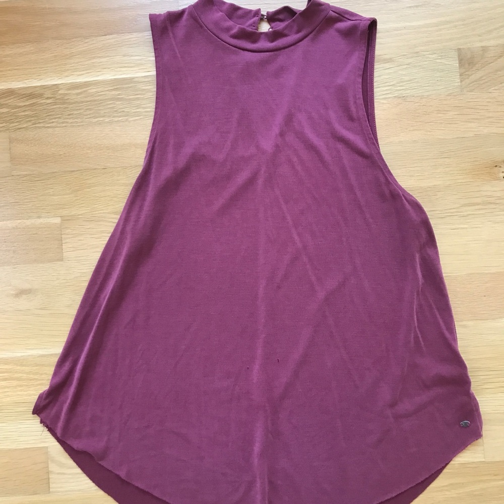 mauve/purple muscle tank w mockneck